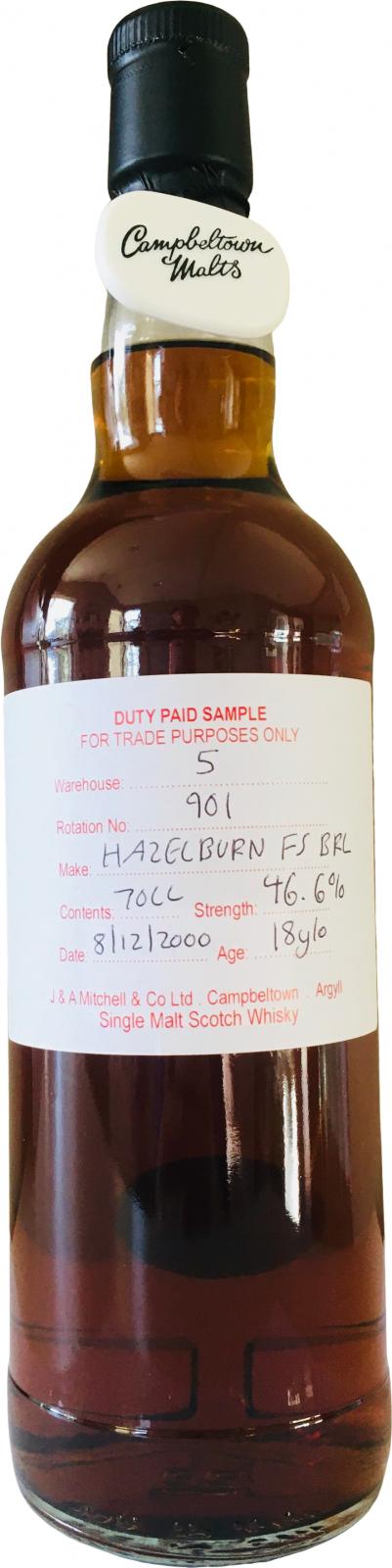 Hazelburn 2000 Duty Paid Sample For Trade Purposes Only Fresh Sherry Barrel Rotation 901 46.6% 700ml