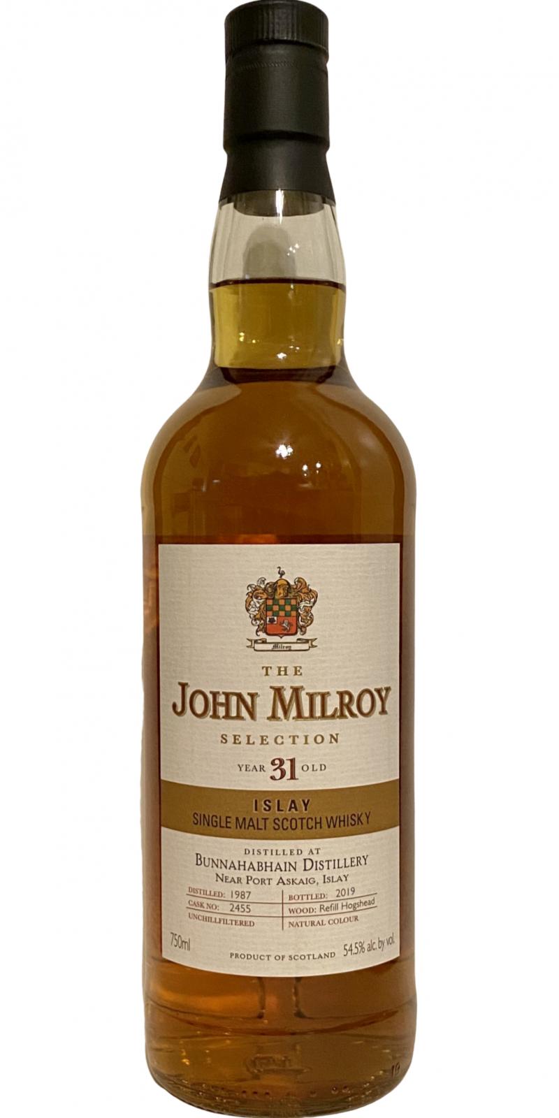 Bunnahabhain 1987 JY The John Milroy Selection Refill Hogshead #2455 54.5% 750ml