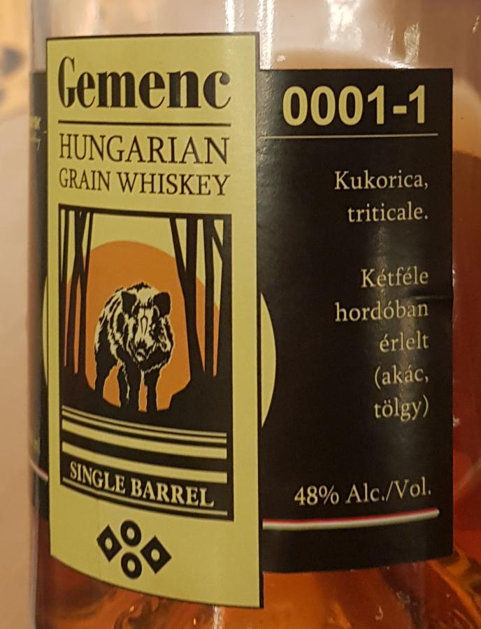 Gemenc Hungarian Grain Whisky Oak and Acacia wood casks 0001-1 48% 500ml