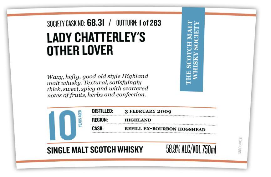 Blair Athol 2009 SMWS 68.31 Lady Chatterley's other lover Refill Ex-Bourbon Hogshead 58.9% 750ml