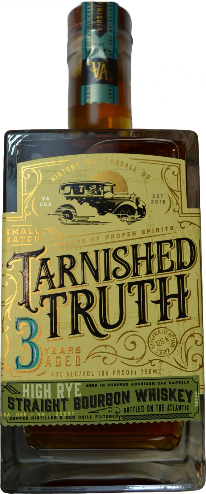 Tarnished Truth 3yo High Rye Straight Bourbon Whisky Charred American Oak Barrels 43% 750ml