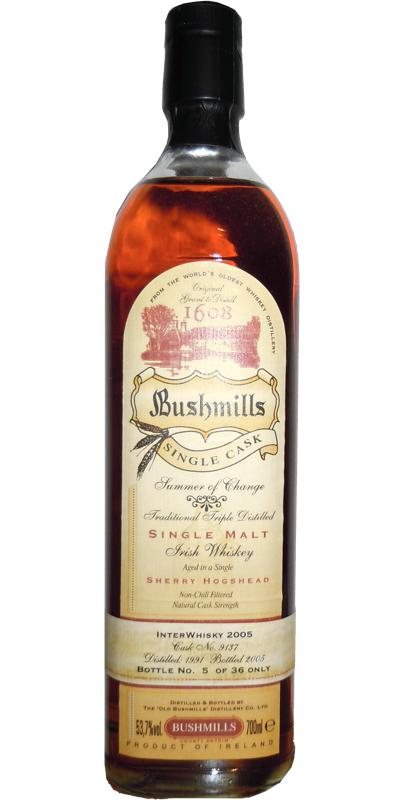 Bushmills 1991 Summer of Change Interwhisky 2005 Sherry Hogshead #9137 53.7% 700ml