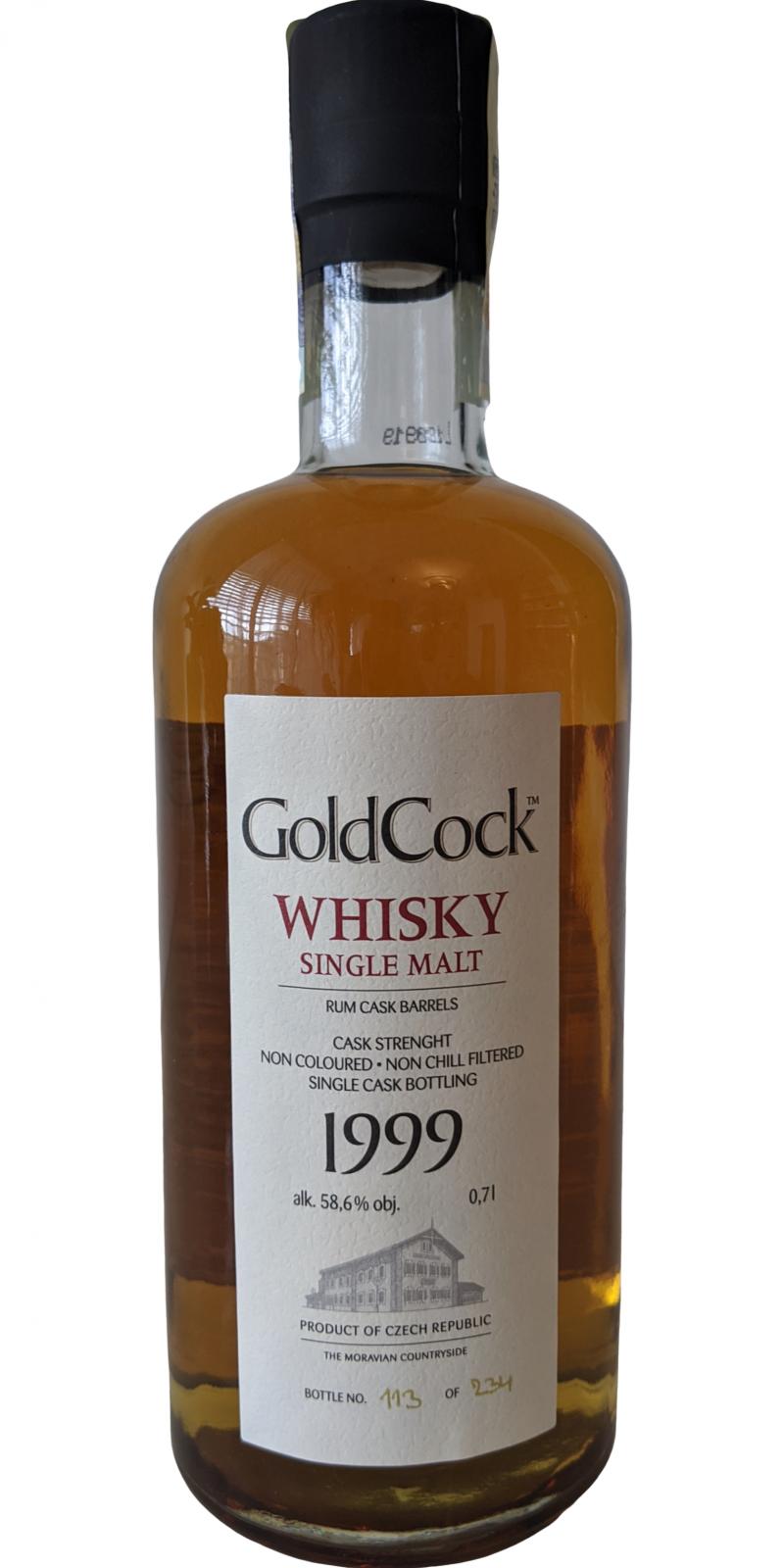 Gold Cock 1999 rum cask finish Caribean Rum Cask Finish 58.6% 700ml