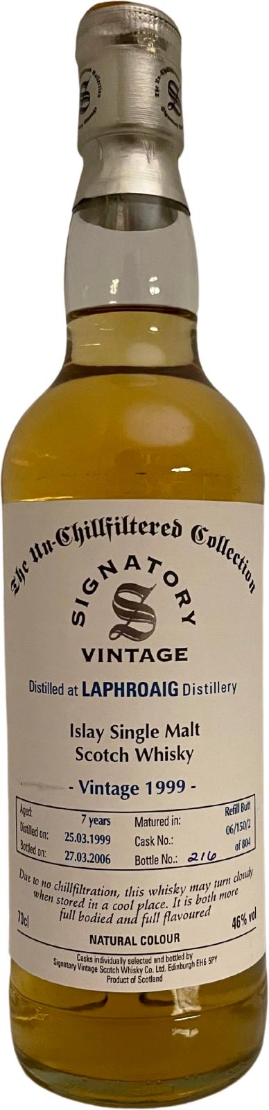 Laphroaig 1999 SV The Un-Chillfiltered Collection Refill Butt 06 150 2 06/150/2 46% 700ml