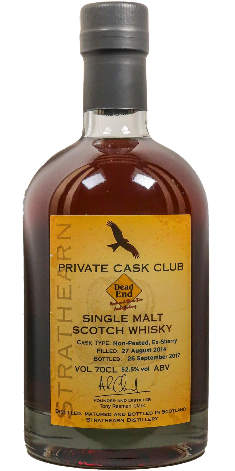 Strathearn 2014 Private Cask Club Non-peated ex-Sherry 52.5% 700ml