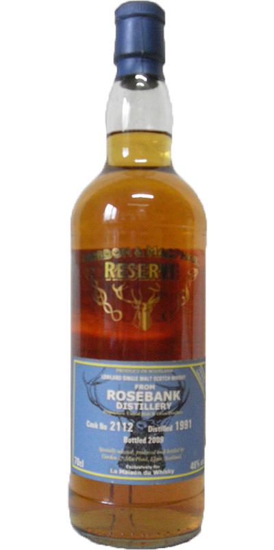 Rosebank 1991 GM Reserve 1st Fill Bourbon Barrel #2112 LMDW Exclusive 46% 700ml