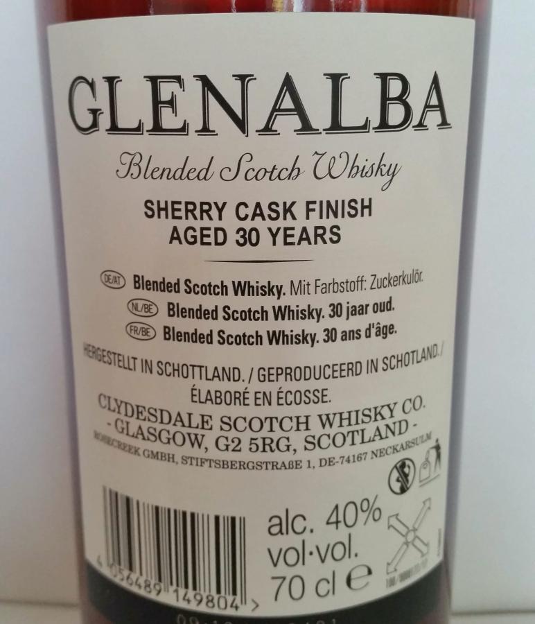 Whiskybase Cd Ratings Glenalba - 30-year-old and reviews -