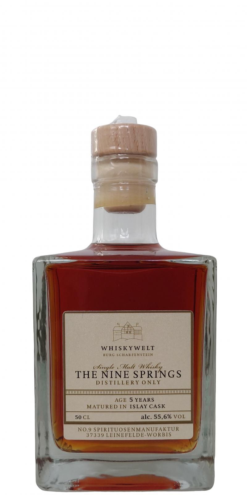 The Nine Springs 5yo Whiskywelt Burg Scharfenstein Islay Cask Distillery Only 55.6% 500ml