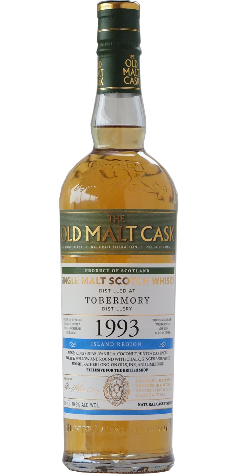 Tobermory 1993 HL The Old Malt Cask Bourbon Barrel 49.9% 700ml