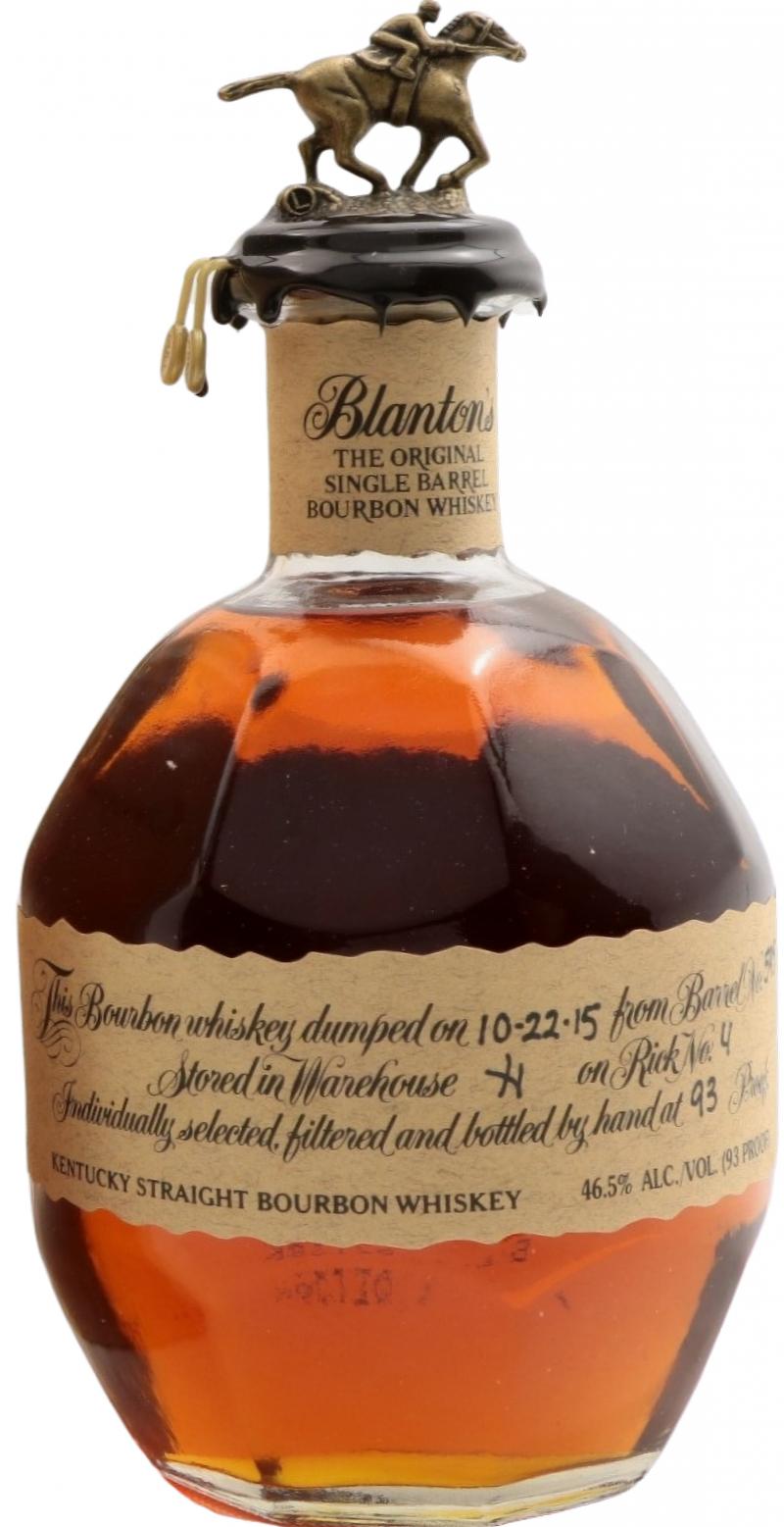 Blanton's The Original Single Barrel Bourbon Whisky #4 Charred American White Oak Barrel 595 46.5% 700ml
