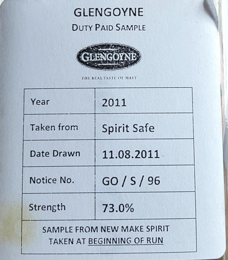 Glengoyne 2011 Duty Paid Sample 73% 200ml