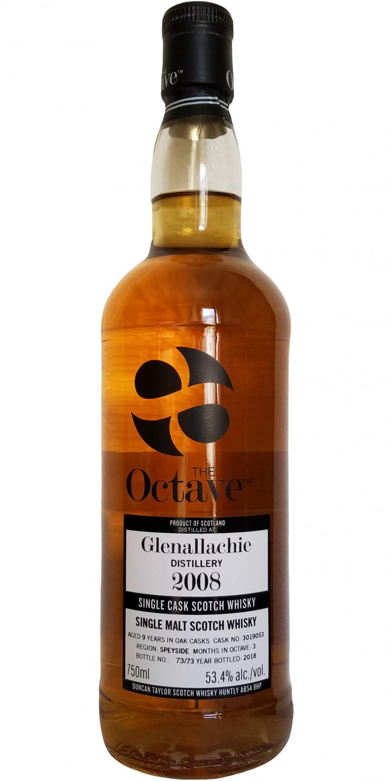 Glenallachie 2008 DT The Octave Sherry Octave Finish 3019053 53.4% 750ml