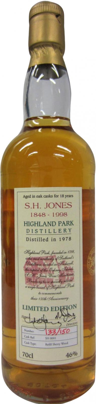 Highland Park 1978 MM Single Cask Refill Sherry SH-001 S.H Jones 46% 700ml