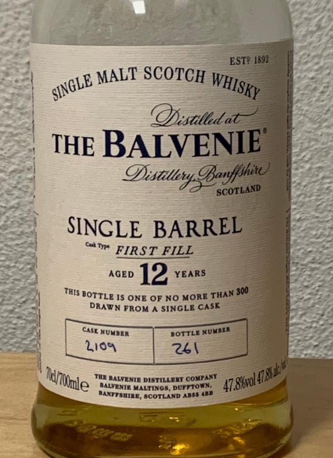 Balvenie 12yo First Fill Ex-Bourbon Barrel #2109 47.8% 700ml