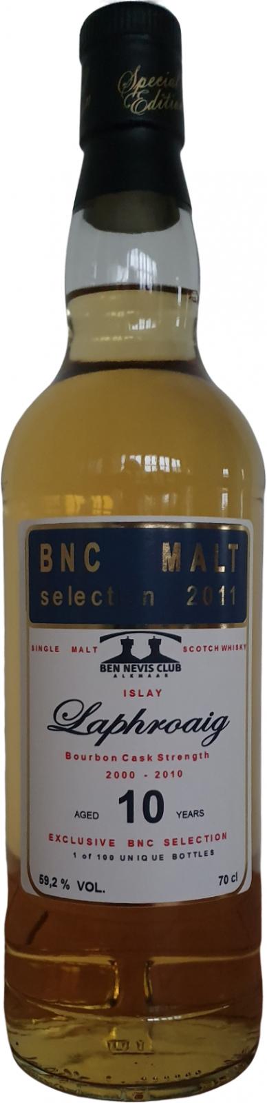 Laphroaig 2000 SLC BNC Malt Selection 2011 Bourbon Ben Nevis Club Alkmaar 59.2% 700ml