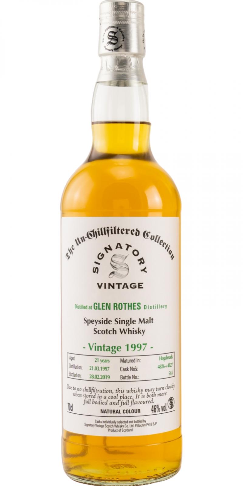 Glenrothes 1997 SV The Un-Chillfiltered Collection 4826 + 4827 46% 700ml