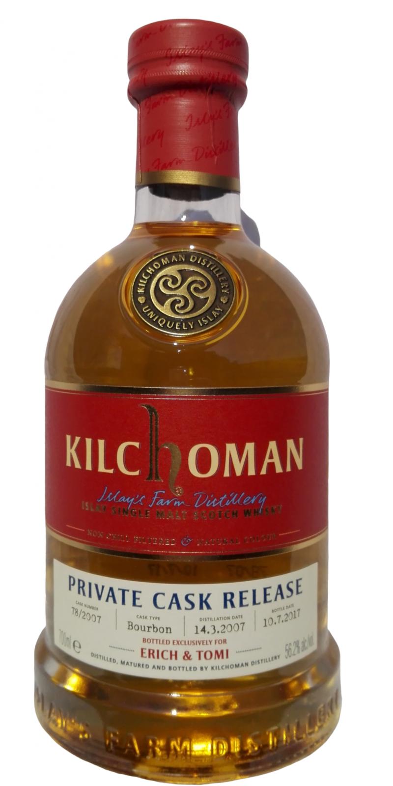 Kilchoman 2007 Bourbon 78/2007 Erich and Tomi 56.2% 700ml