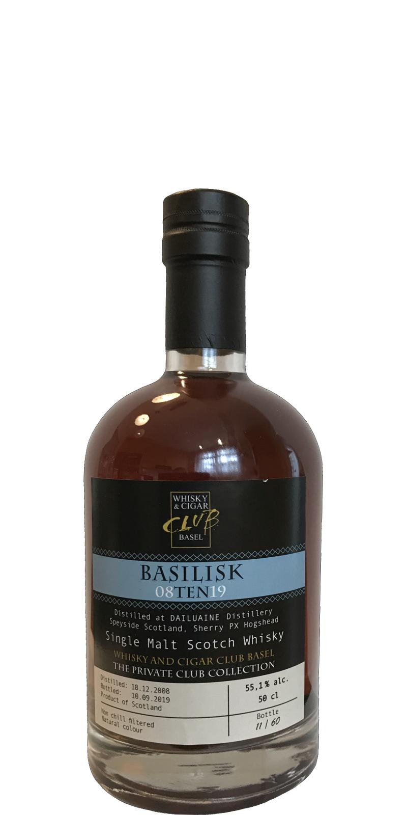 Dailuaine 2008 WCh PX Sherry hogshead Whisky & Cigar Club Basel 55.1% 500ml