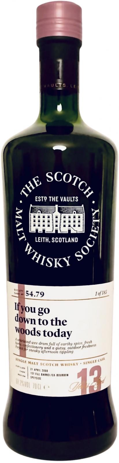 Aberlour 2006 SMWS 54.79 Ifyo u go down to the woods today First Fill Bourbon Barrel 61.2% 700ml