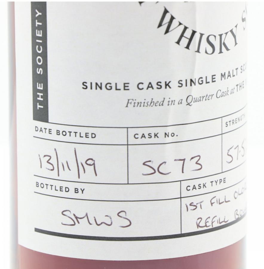Aultmore 2003 SMWS The Society Cask Handbottled at the SMWS 1st Fill Oloroso Sherry Refill Bourbon HHD SC73 57.5% 350ml