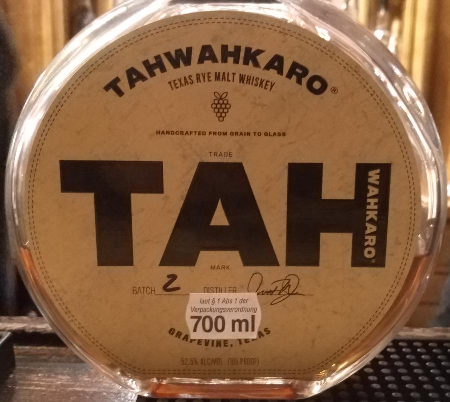 Tahwahkaro Texas Rye Malt Whisky 52.5% 700ml