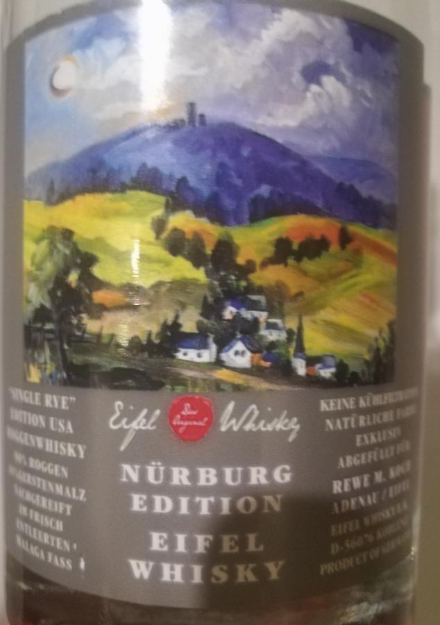 Eifel Whisky Single Rye Nurburg Edition Malaga Finish 2yo exklusiv abgefullt fur REWE M. Koch Adenau 46% 350ml