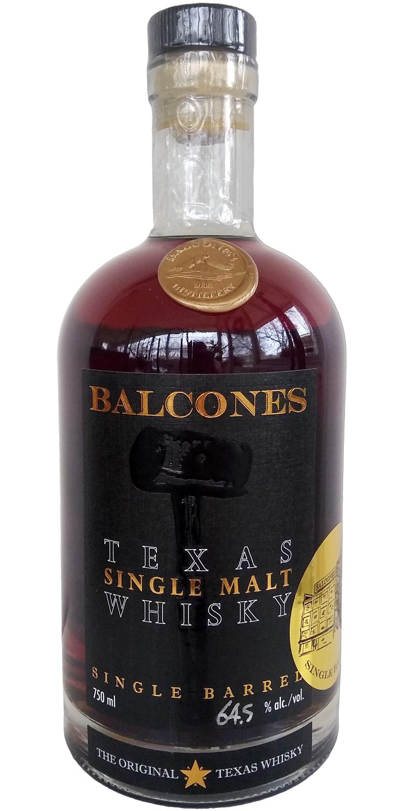 Balcones Texas Single Malt Whisky Single Barrel American Oak #2420 64.5% 750ml