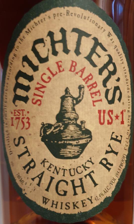 Michter's US 1 Single Barrel Straight Rye Charred American White Oak Barrel L18F767 42.4% 700ml