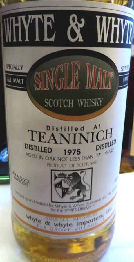 Teaninich 1975 W&W Whte & Whyte for the Spirits Library 43% 750ml