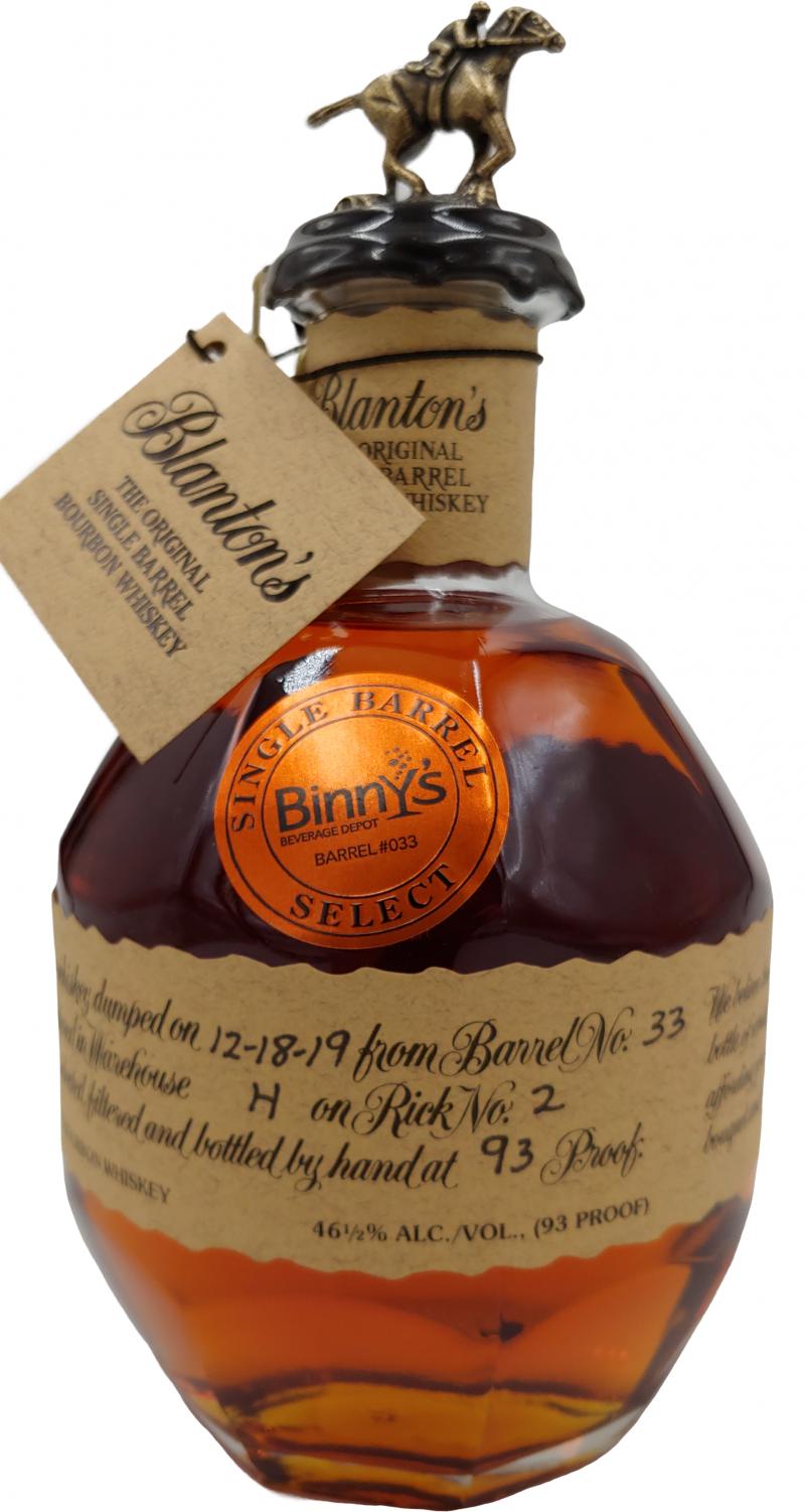 Blanton's The Original Single Barrel Bourbon Whisky #4 Charred New American White Oak 33 Binny's Beverage Depot 46.5% 750ml