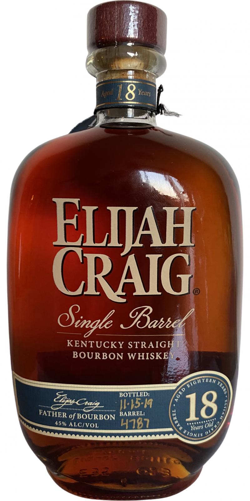Elijah Craig 18yearold Ratings and reviews Whiskybase