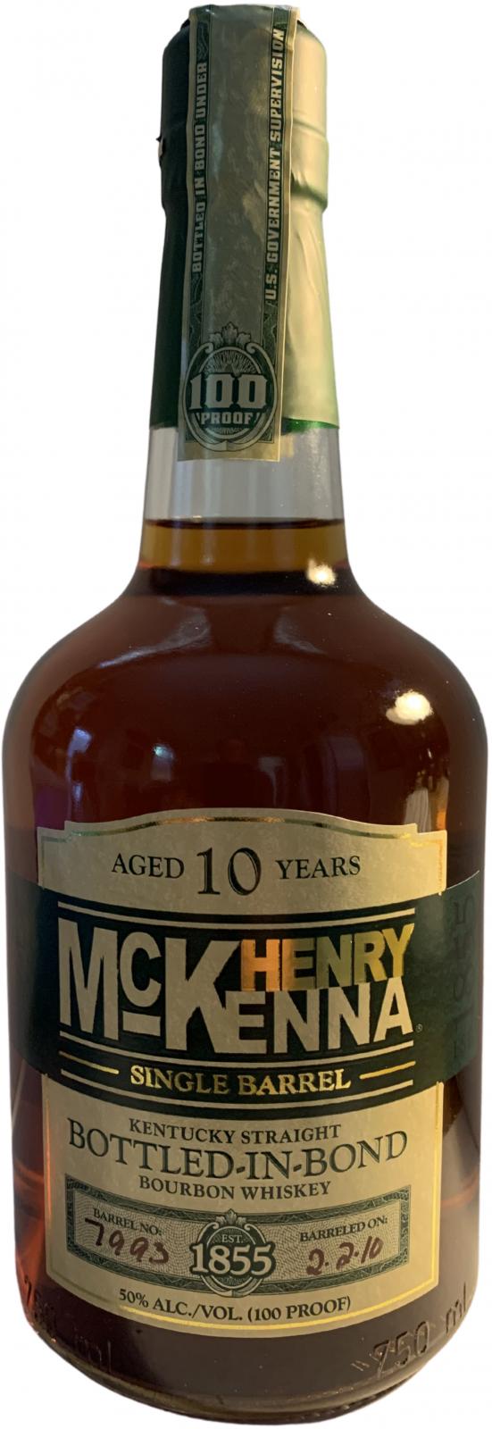 Henry McKenna 10yo Single Barrel Bottled in Bond #7436 50% 750ml