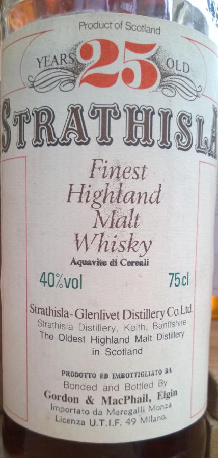 Strathisla 25yo GM Finest Highland Malt Whisky Meregalli Giuseppe s.r.l. Monza Italy 40% 750ml