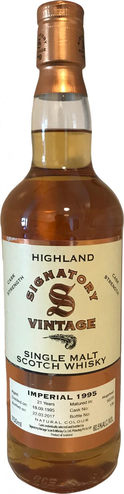 Imperial 1995 SV Vintage Collection Cask Strength Hogshead 50259 60.5% 750ml