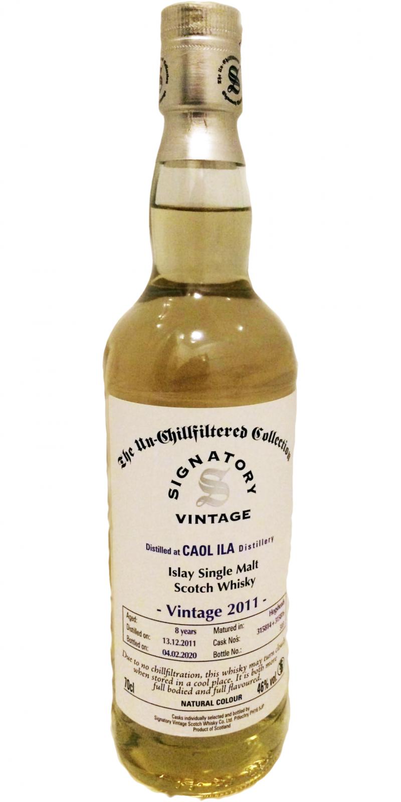 Caol Ila 2011 SV The Un-Chillfiltered Collection Hogsheads 315814 & 315816 46% 700ml