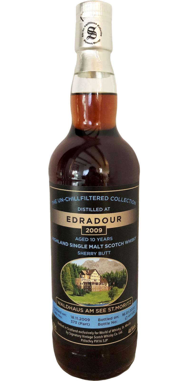Edradour 2009 SV The Un-Chillfiltered Collection Sherry Butt 373 (Part) Waldhaus am See St. Moritz 46% 700ml