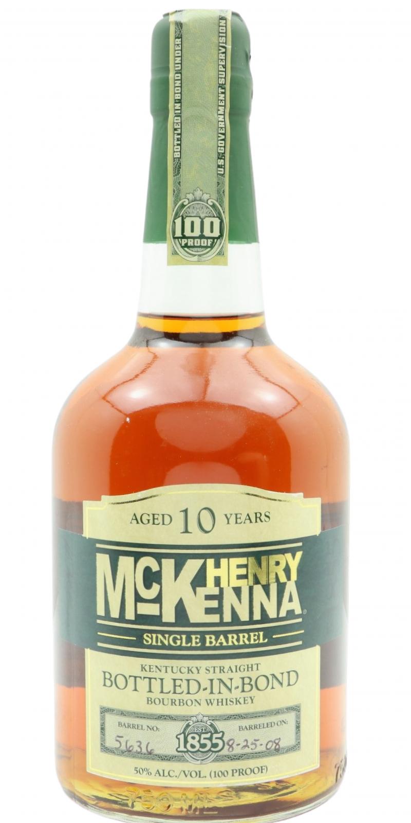 Henry McKenna 10yo Single Barrel Bottled in Bond #5636 50% 750ml