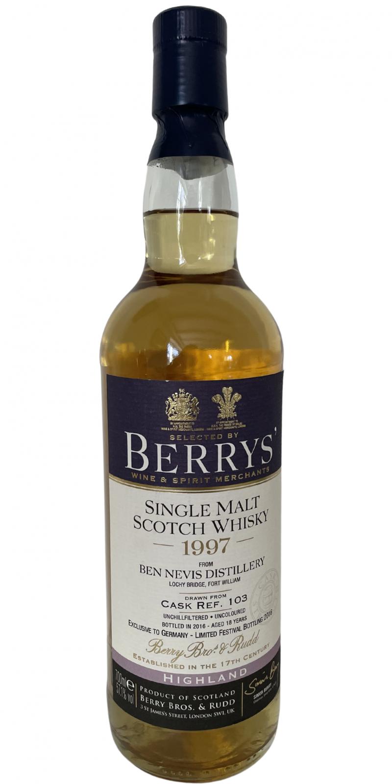 Ben Nevis 1997 BR Limited Festival Bottling 2016 #103 57.1% 700ml