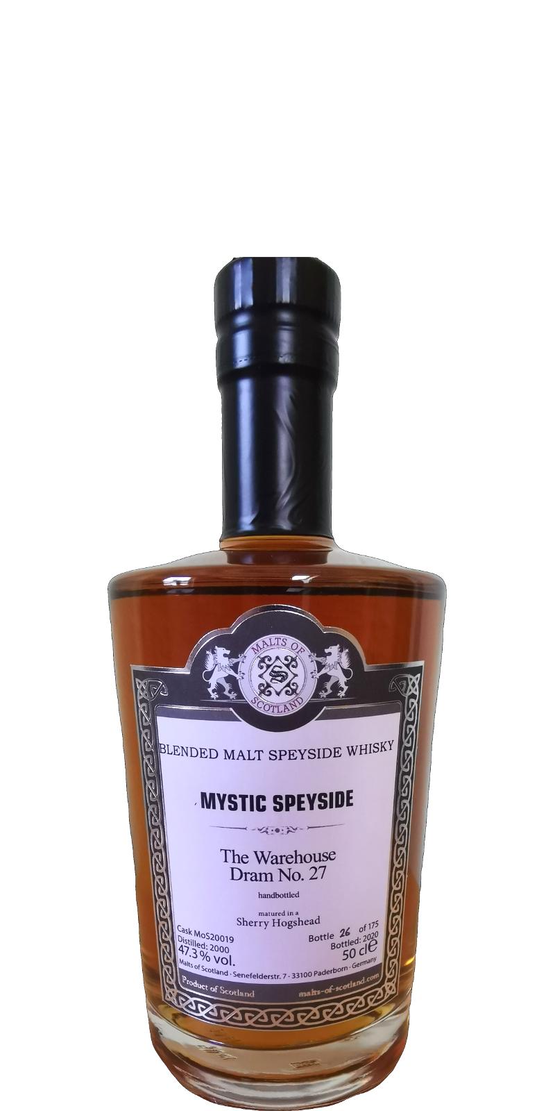 Mystic Speyside 2000 MoS The Warehouse Dram #27 Sherry Hogshead 47.3% 500ml