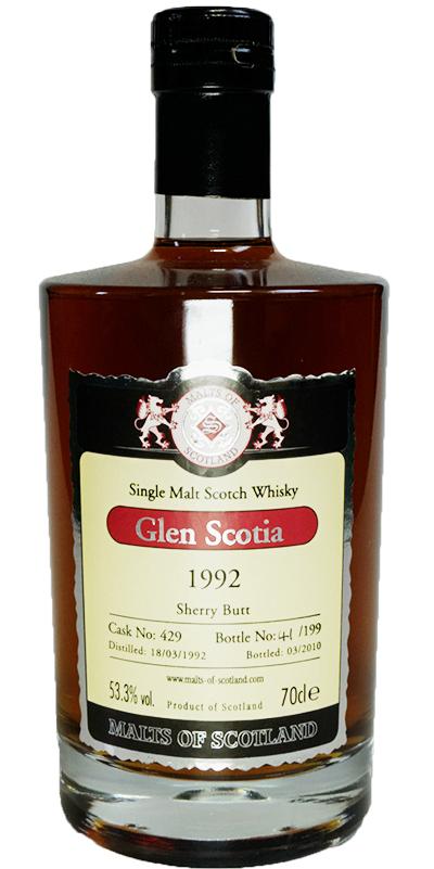 Glen Scotia 1992 MoS Sherry Butt #429 53.3% 700ml