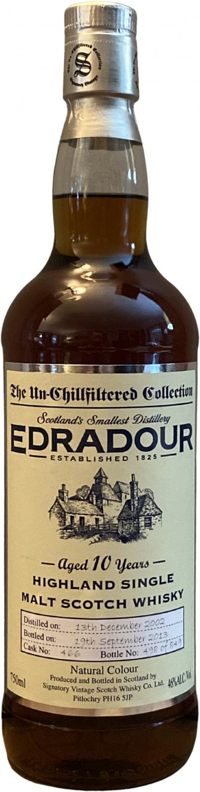 Edradour 2002 SV The Un-Chillfiltered Collection 466 46% 750ml