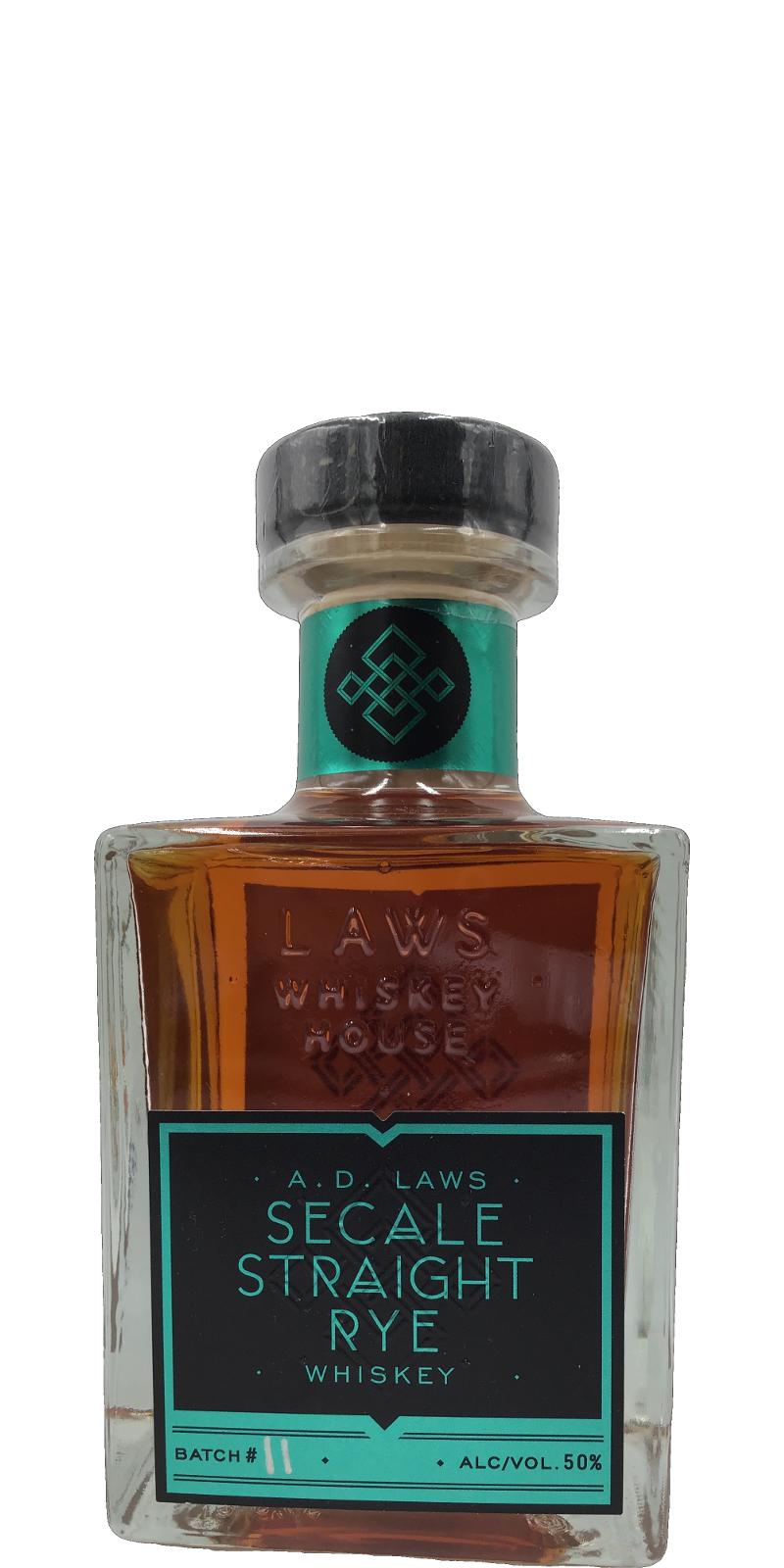 A. D. Laws Secale Straight Rye Whisky Batch 11 50% 375ml