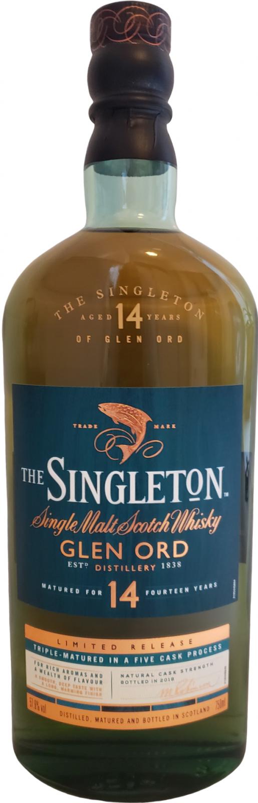 The Singleton of Glen Ord 14yo Diageo Special Releases 2018 Triple-Matured in A Five Cask Process 57.6% 750ml
