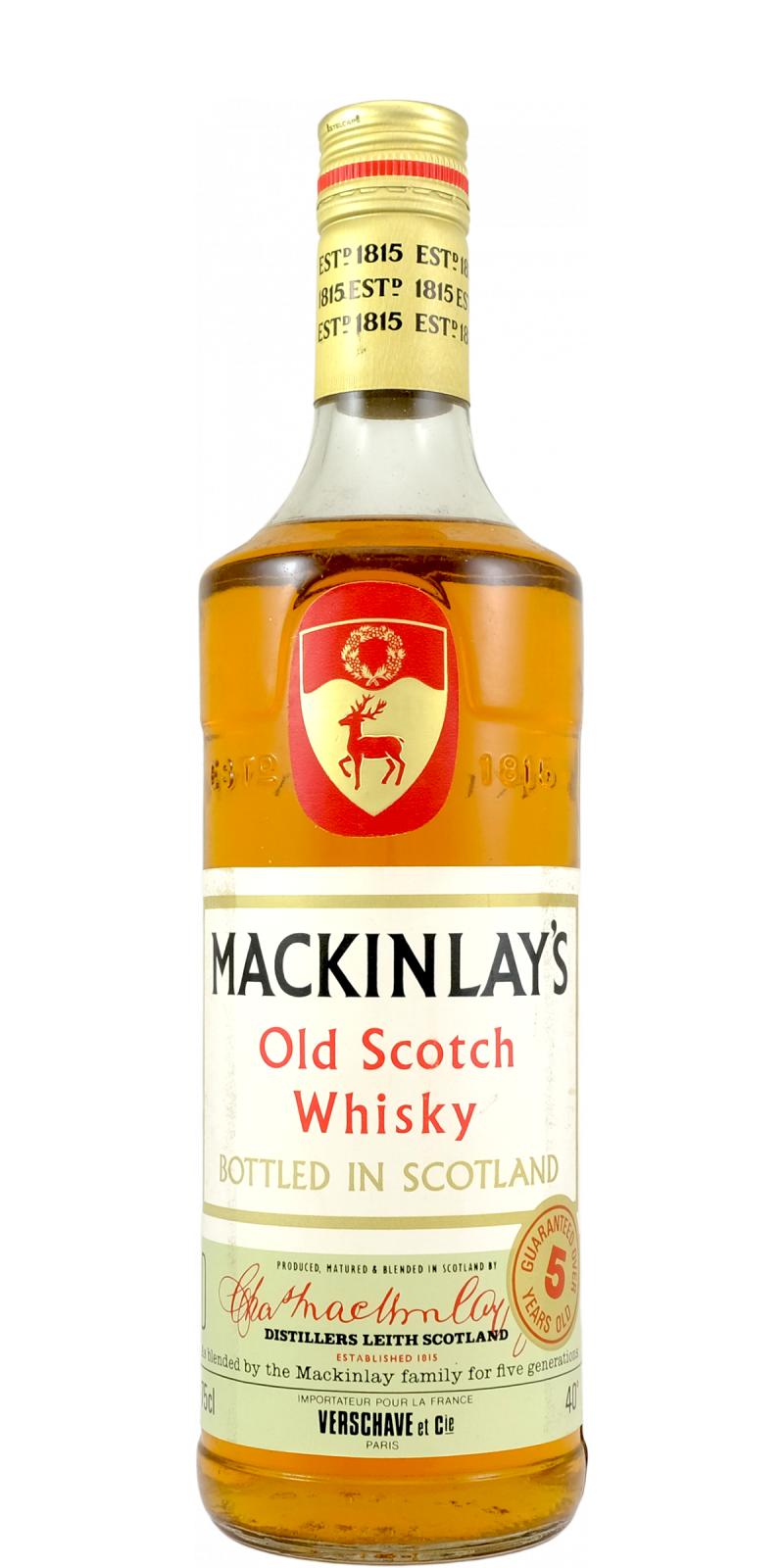 Mackinlay's Old Scotch Whisky Verschave S.A. France 40% 750ml