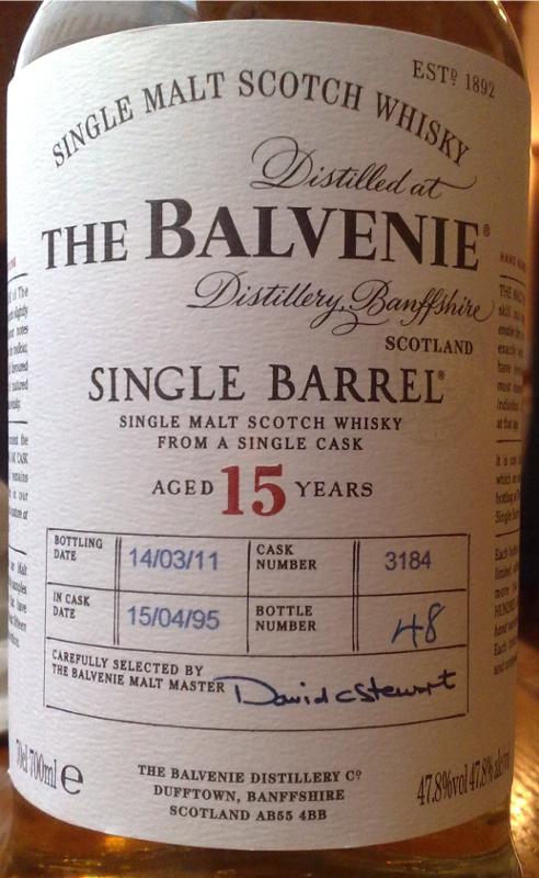 Balvenie 15yo Ex-Bourbon Barrel #3184 47.8% 700ml