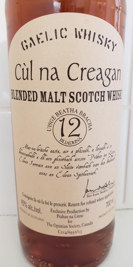 Cùl na Creagan 12-year-old - Ratings and reviews - Whiskybase