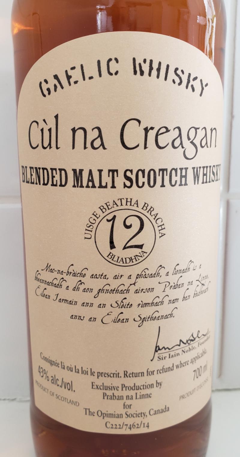 Cùl Na Creagan 12-year-old - Ratings And Reviews - Whiskybase