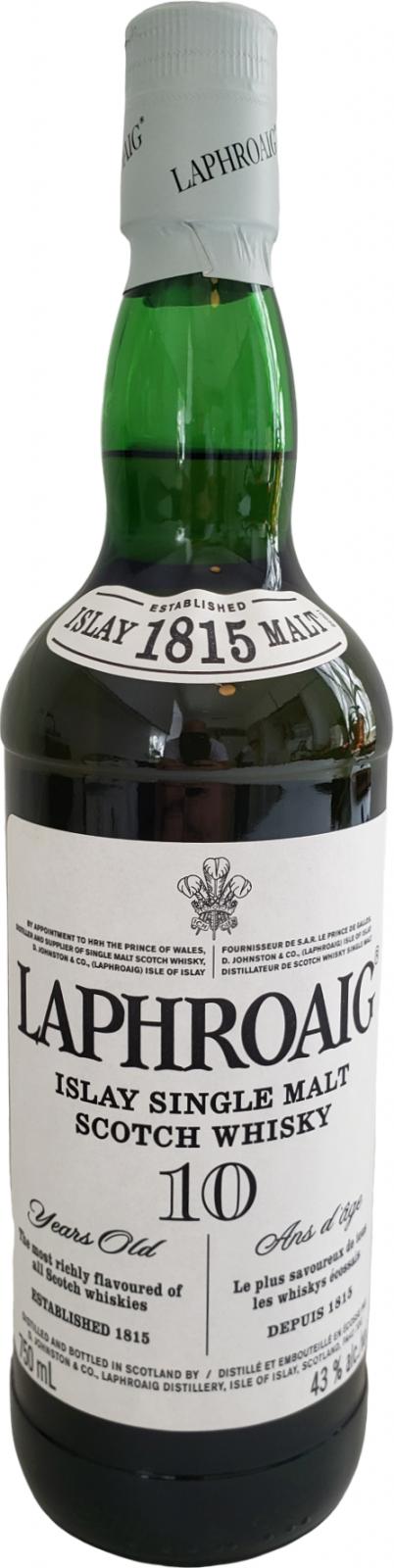 Laphroaig 10yo Islay Single Malt Scotch Whisky 43% 750ml
