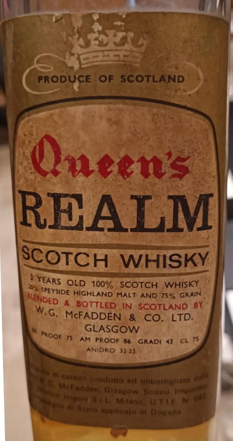 Queen's Realm 3yo 100% Scotch Whisky Windsor Import S.r.L. Milano 43% 750ml