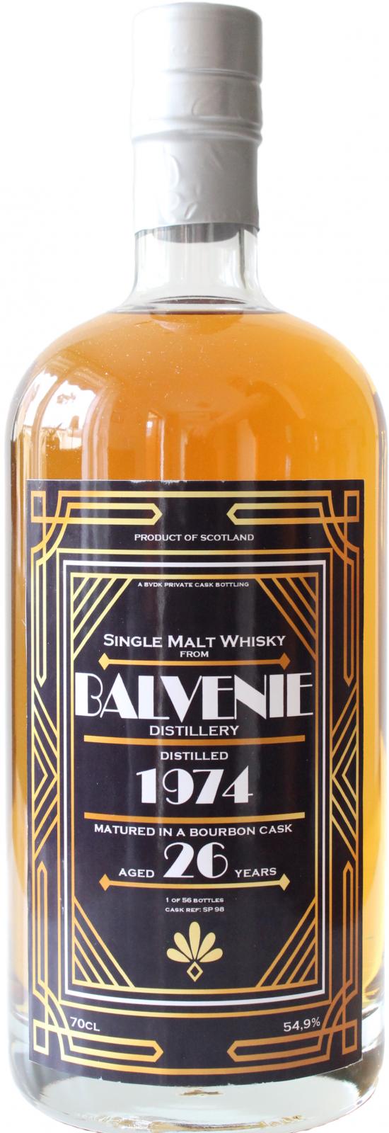 Balvenie 1974 UD Private Bottling Bourbon Cask SP98 54.9% 700ml